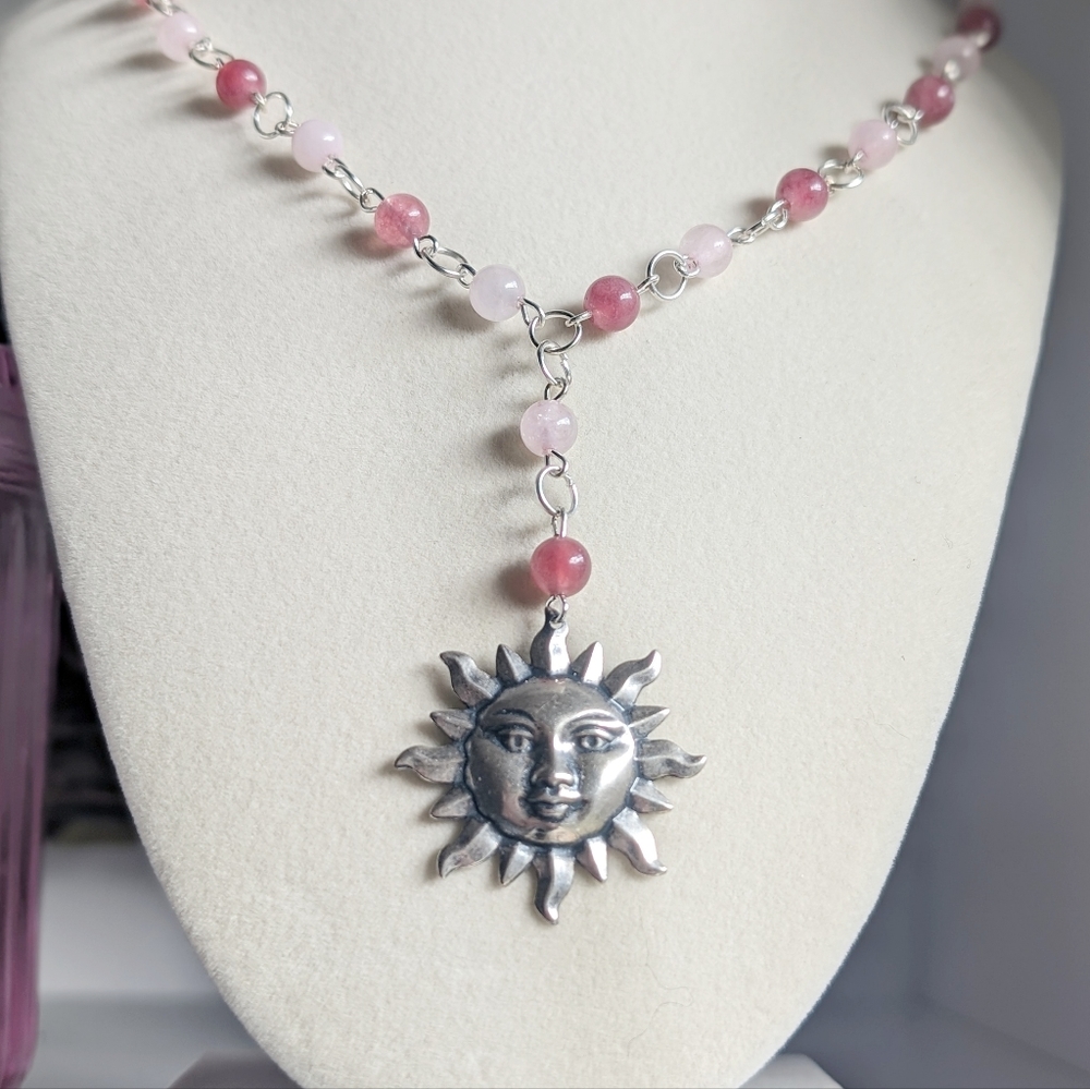 Celestial Beaded Sun Necklace